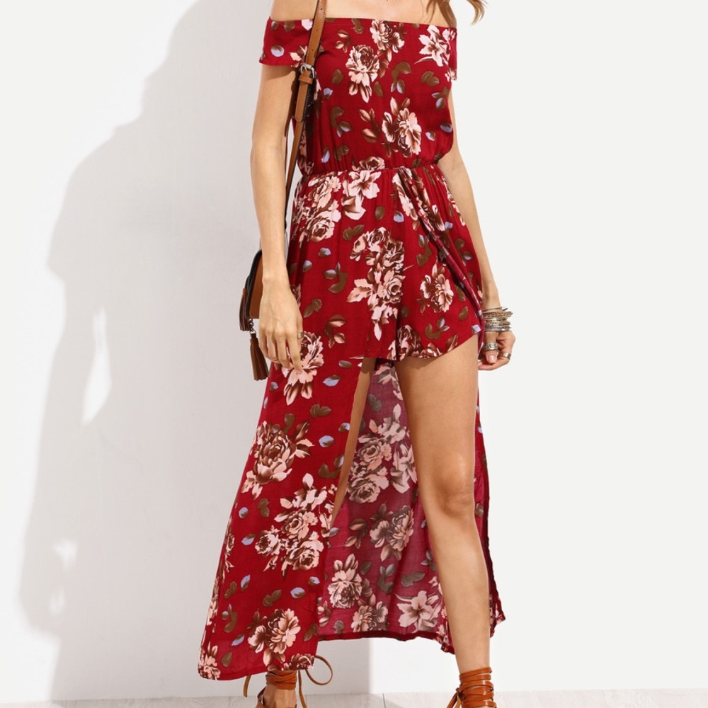 Sexy Floral Off the Shoulder Romper